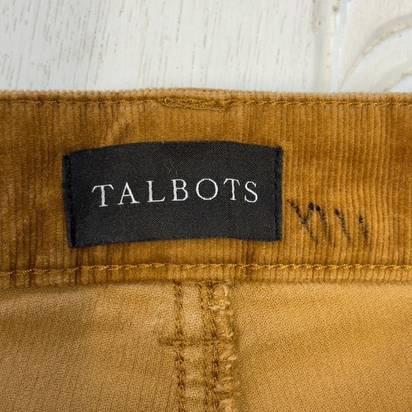 Talbots Corduroy Straight Leg Pants 12 Tan Mustard Yellow Brown - Picture 3 of 7